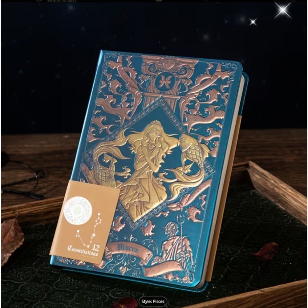 Pisces Zodiac Notebook Journal Astrology Diary Hardcover Constellation A5 Gift